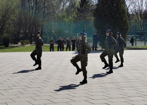 pokaz musztry w wykonaniu uczniów jednej ze szkół
