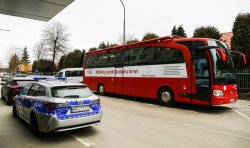 radiowóz i autobus krwiodastwa