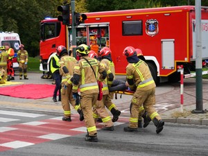 Strażacy podczas działań ratunkowych