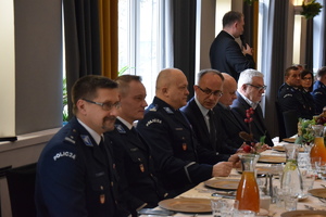 Komendanci Miejscy Policji podczas spotkania opłatkowego