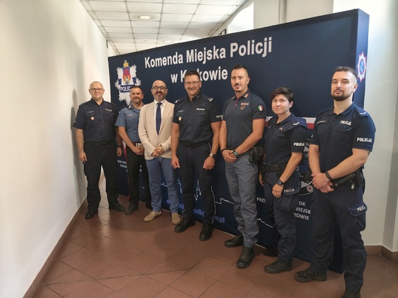 Policjanci z Wloch na spotkaniu z Komendantem Miejskim Policji