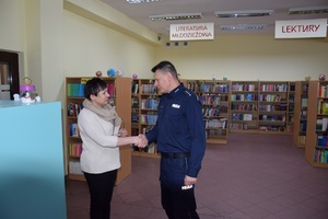 Naczelnik Prewencji KMP dziękuje Pani Dyrektor Biblioteki Publicznej w Olkuszu