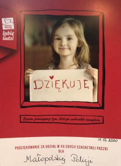 podziękowania za udział w akcji